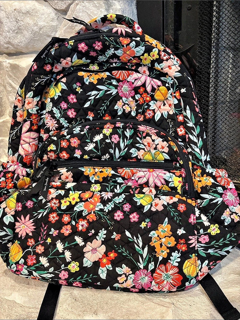 Vera Bradley Campus Backpack Floral Black & Multicolor